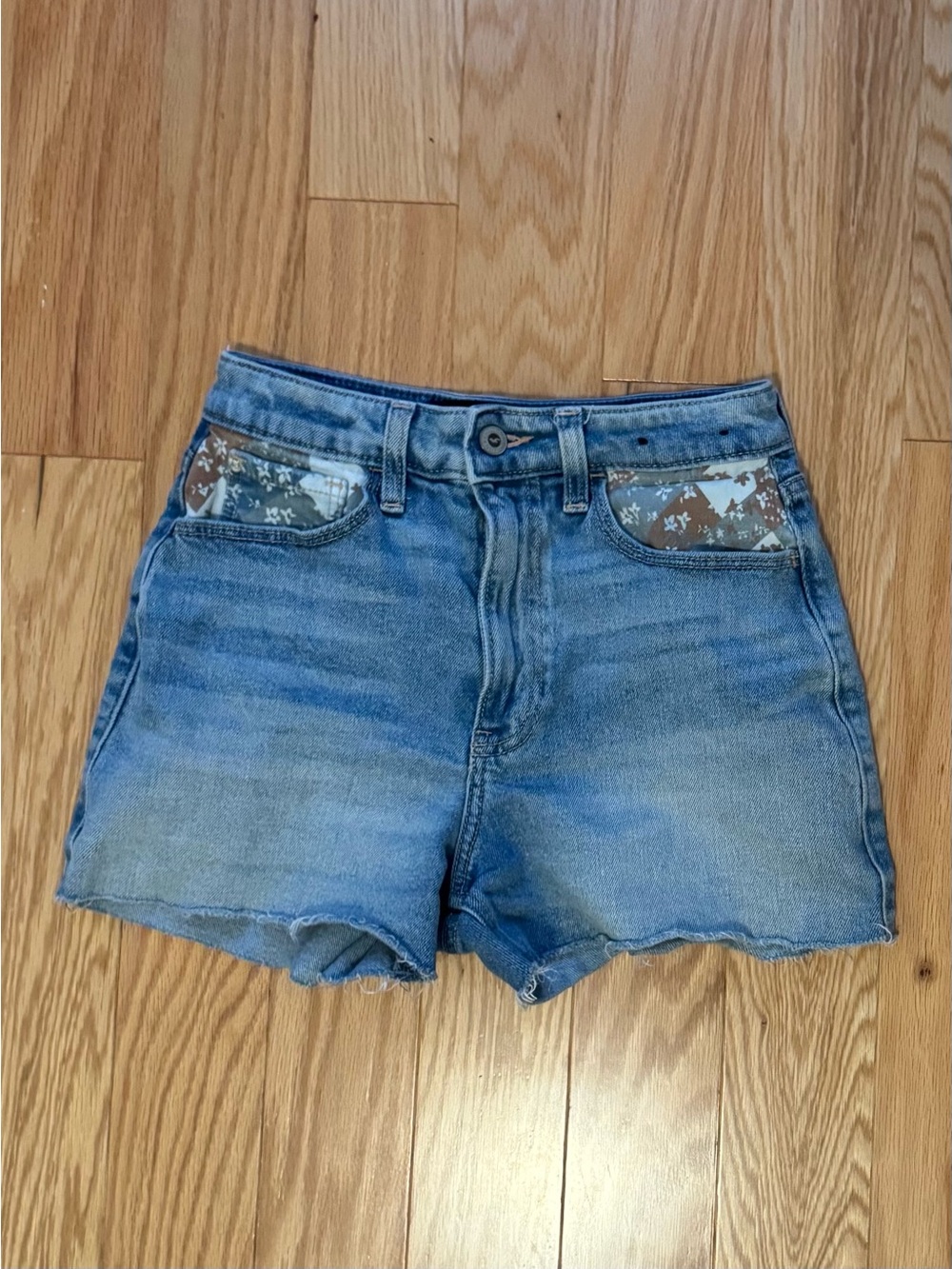 Hollister Light Blue Denim Mom Shorts